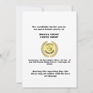 Grand Opening Coffee House uitnodiging