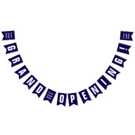 Grand Opening Dark Blue and White Your Logo Here Vlaggetjes