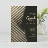 Grand Opening Gold Neon Licht Uitnodigingen (Staand voorkant)
