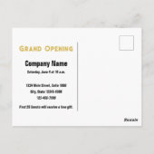 Grand Opening Goud Zwart-wit Bedrijfsnaam Briefkaart (Achterkant)