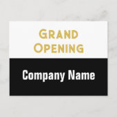 Grand Opening Goud Zwart-wit Bedrijfsnaam Briefkaart (Voorkant)