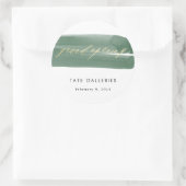 Grand Opening Green Ribbon Ronde Sticker (Tas)