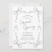 Grand Opening Hand getekend zwart-wit bedrijf Kaart (Voorkant)