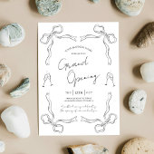 Grand Opening Hand getekend zwart-wit bedrijf Kaart