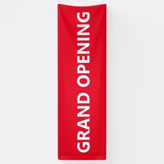 Grand Opening Helder Rood en Wit Spandoek (Verticaal)