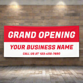 Grand Opening l Rood & Wit Business Sign Banner