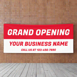 Grand Opening l Rood & Wit Business Sign Banner