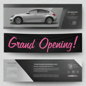 Grand Opening l Zwart & Roze Promotie Tekst Spandoek