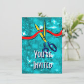 Grand Opening Lancering Blauwe Partij Kaart (Staand voorkant)