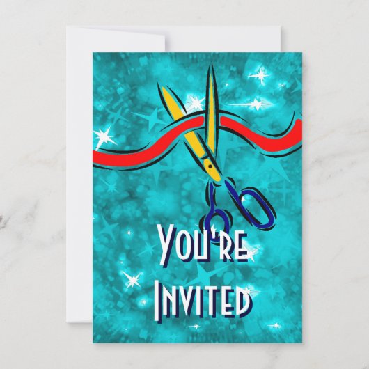 Grand Opening Lancering Blauwe Partij Kaart (Voorkant)