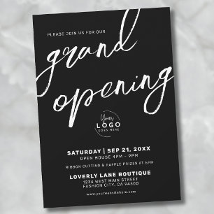 Grand Opening Logo Elegant Business Kaart
