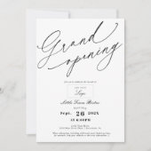 Grand Opening Logo Elegant Zwart-wit Kaart (Voorkant)