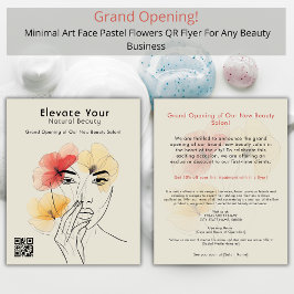 Grand Opening Minimal Flowers Beauty Brochure