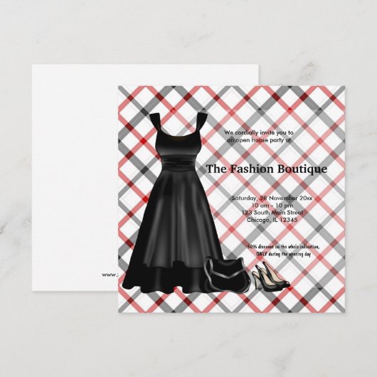 Grand Opening Mode bedrijf (zwart) Kaart (Voorkant / Achterkant)