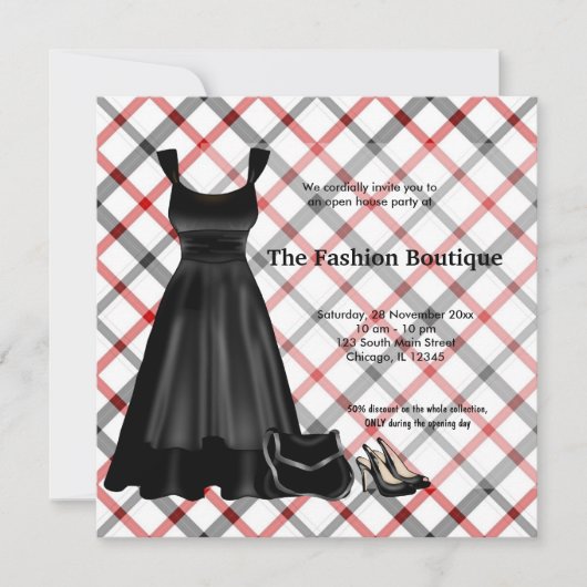 Grand Opening Mode bedrijf (zwart) Kaart (Voorkant)