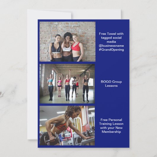 Grand Opening Modern Blue Business Logo QR-code Kaart (Achterkant)