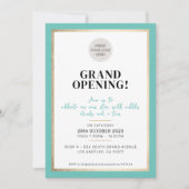 GRAND OPENING modern minimal logo mint groen goud Kaart (Voorkant)