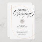 GRAND OPENING modern minimalistisch zakelijk zwart Kaart (Voorkant / Achterkant)