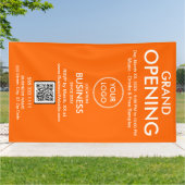 Grand Opening Modern Oranje Zakelijk Logo QR Code Spandoek (Buitenkant)
