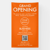 Grand Opening Modern Oranje Zakelijk Logo QR Code Spandoek (Verticaal)