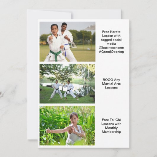 Grand Opening Modern White Business Logo QR-code Kaart (Achterkant)