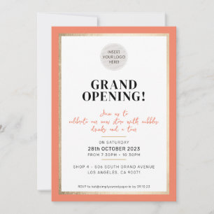 GRAND OPENING moderne minimal logo store perzik Kaart