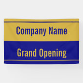 Grand Opening Navy Blue and Gold Company Name Spandoek (Horizontaal)