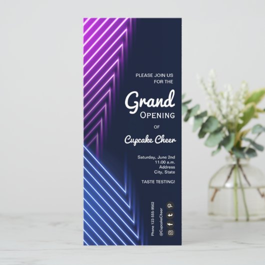 Grand Opening Neon Kaart (Staand voorkant)