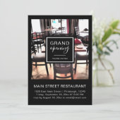 Grand Opening Photo Black and White Restaurant Kaart (Staand voorkant)