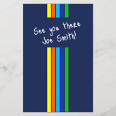 Grand Opening Photo Stripes QR Code Blauw Flyer (Achterkant)