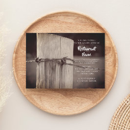 Grand Opening Rural Fence Post Boerderij Restauran Kaart