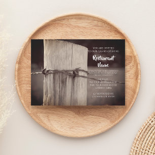 Grand Opening Rural Fence Post Boerderij Restauran Kaart