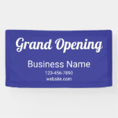 Grand Opening Script Bedrijfsnaam Telefoon No. Blu Spandoek (Horizontaal)