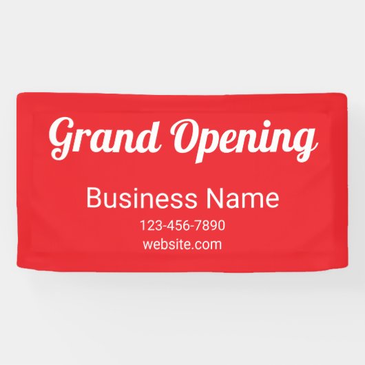 Grand Opening Script Bedrijfsnaam Telefoon Nr. Roo Spandoek (Horizontaal)