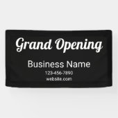 Grand Opening Script Bedrijfsnaam Telefoon Nr. Zwa Spandoek (Horizontaal)