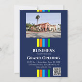 Grand Opening Stripes QR Code Foto Verticaal Kaart (Voorkant)