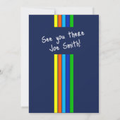 Grand Opening Stripes QR Code Foto Verticaal Kaart (Achterkant)