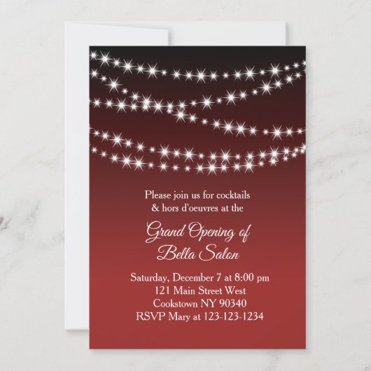 Grand Opening Twinkle Lichten donkerrood Kaart (Voorkant)