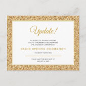 Grand Opening Update geannuleerd Gold Glitter Briefkaart (Voorkant)