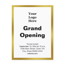 Grand Opening Zakelijk Logo Goud Wit Uitnodiging