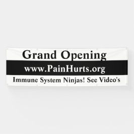 Grand Opening zwart-wit Spandoek