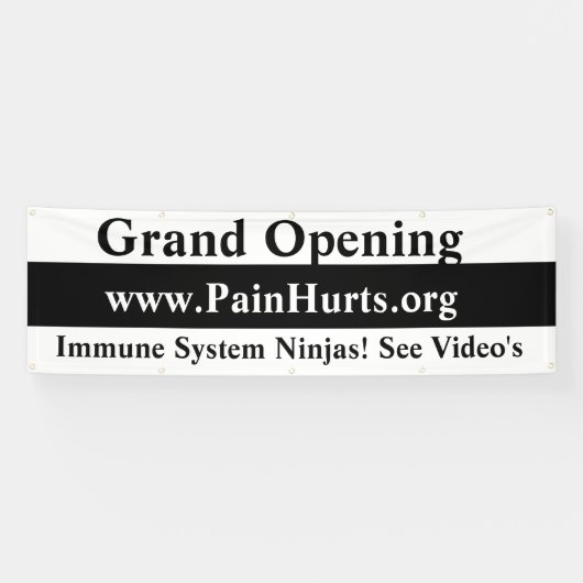 Grand Opening zwart-wit Spandoek (Horizontaal)