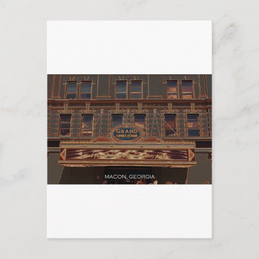 GRAND OPERA HOUSE - MACON, GEORGIA BRIEFKAART (Voorkant)