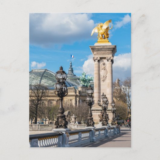 Grand Palais en Pont Alexandre III-brug - Parijs Briefkaart (Voorkant)