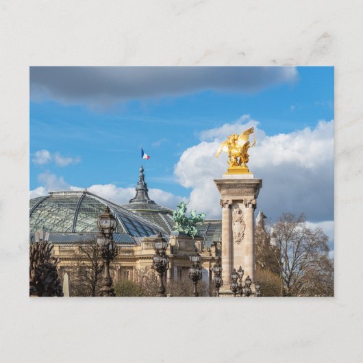 Grand Palais en Pont Alexandre III-brug - Parijs Briefkaart (Voorkant)