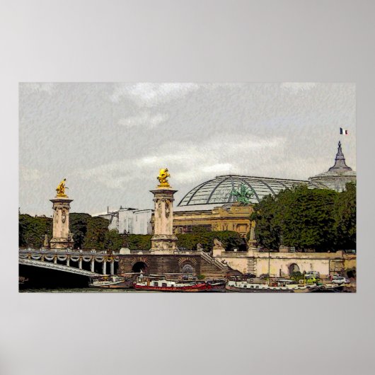 Grand Palais in Parijs, Frankrijk - poster met fij (Voorkant)