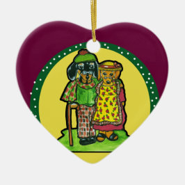 Grand Parent Doxies Keramisch Ornament