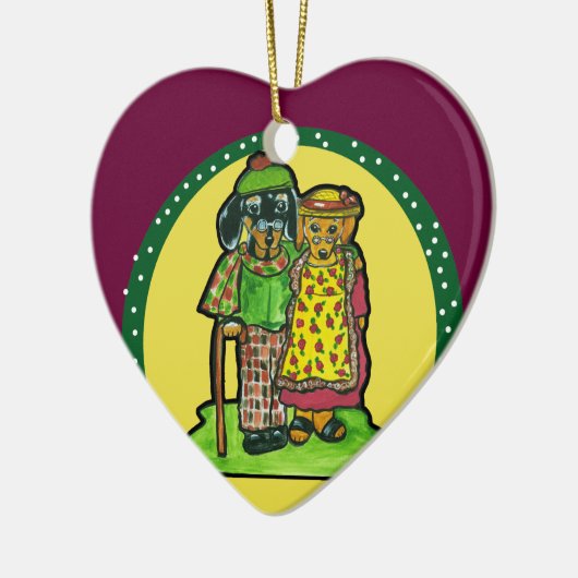 Grand Parent Doxies Keramisch Ornament (Links)