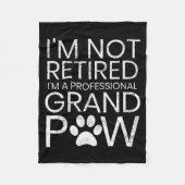 Grand Paw Shirt Retired Professional Grandpaw Funn Fleece Deken (Voorkant)