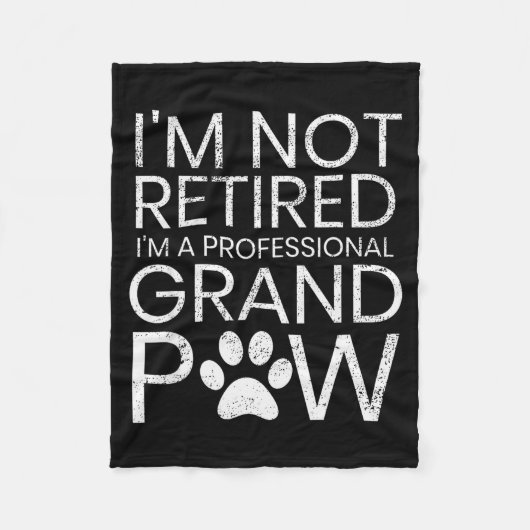 Grand Paw Shirt Retired Professional Grandpaw Funn Fleece Deken (Voorkant)